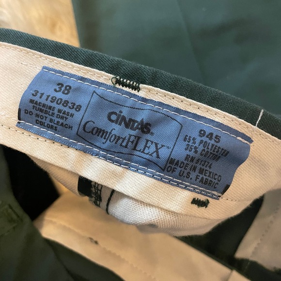 Cintas 945 Comfort Flex Green Work Dress Pants Trousers Men's Size 38 X 37 - Picture 5 of 7